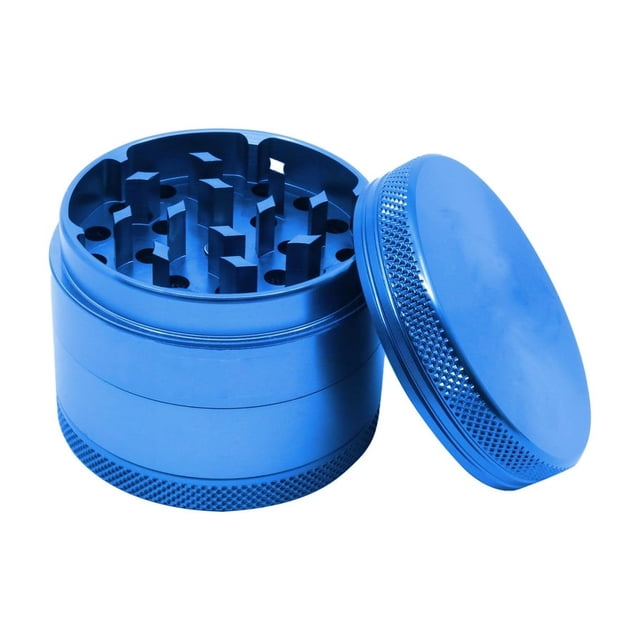 Aluminum Grinder, 4-Piece Herb Grinder Crusher Set for Dry Herbs, Flowers, Spices with Compartment and Scraper