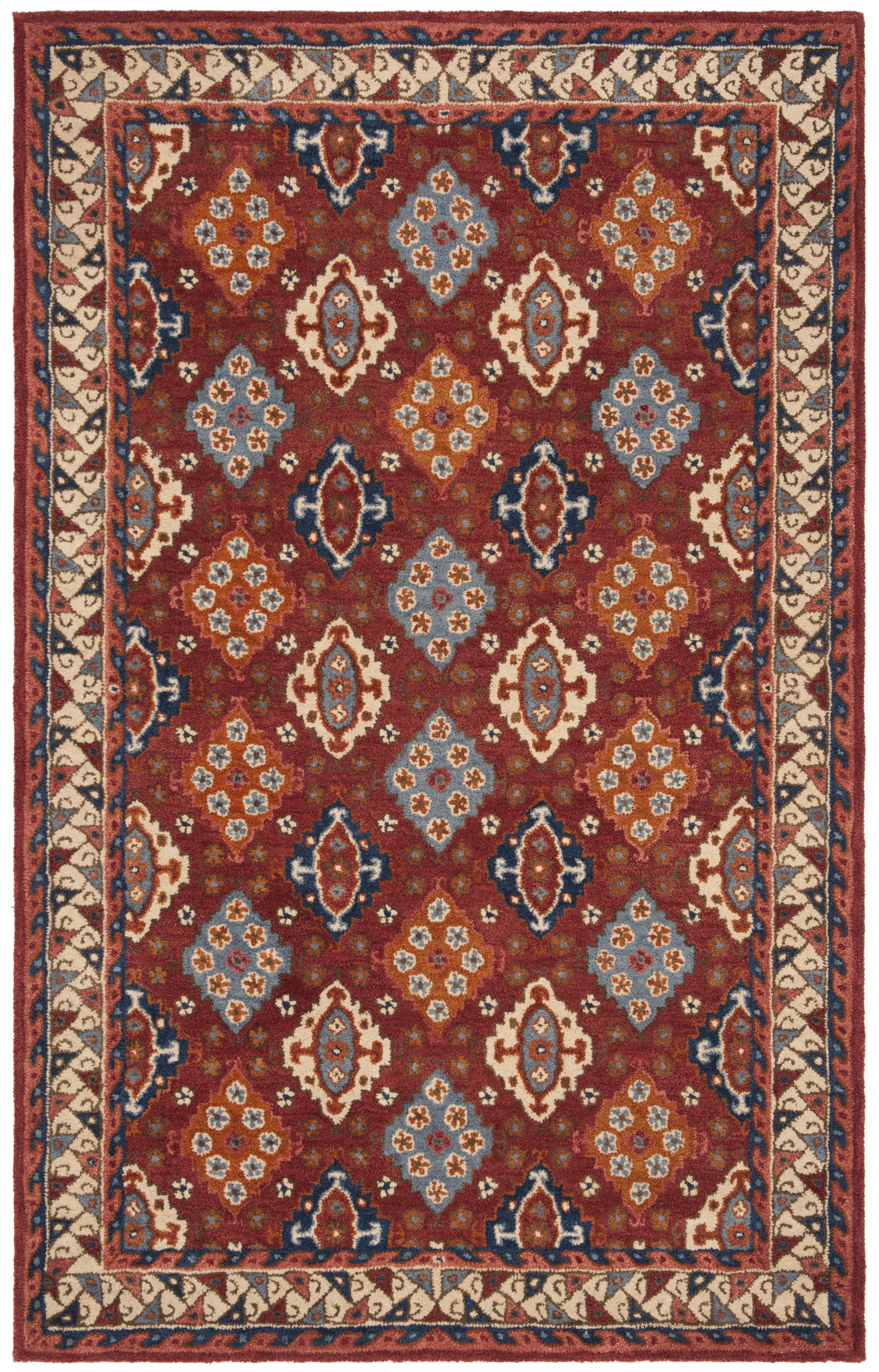 SAFAVIEH Antiquity Jackalynn Geometric Area Rug, Red/Blue, 4' x 6'