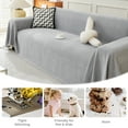 thumbnail image 3 of Sanmadrola Sofa Cover Non Slip Couch Cover for 3 Cushion Couch Machine Washable Furniture Protector for Dogs Pet Chenille Throw Slipcover Blanket for Living Room (Light Gray, 91"x134"), 3 of 9