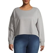 Grayson Social Juniors' Plus Size Cropped French Terry Sweatshirt