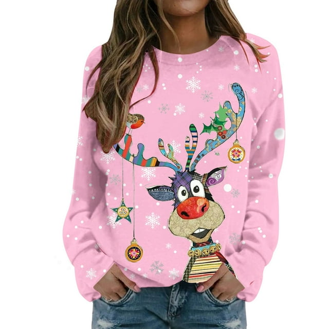 SNKSDGM Nouvelle Blouse Tendance pour l'Été Manches Longues Col Rond T-Shirt Imprimé Tunique Fendue sur le Côté