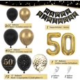thumbnail image 3 of Decoración de 50 cumpleaños, hombre y mujer de 50 cumpleaños, decoración de 50 cumpleaños, guirnalda de feliz cumpleaños, globo, decoración de oro negro, 3 of 5