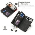 thumbnail image 4 of Allytech Detachable Magnetic Wallet Case for Google Pixel 7 Pro with Wrist Strap, Large Capacity Luxury PU Leather Card Slots Zipper Cash Pocket Shockproof Protective Wallet Case - Black, 4 of 9