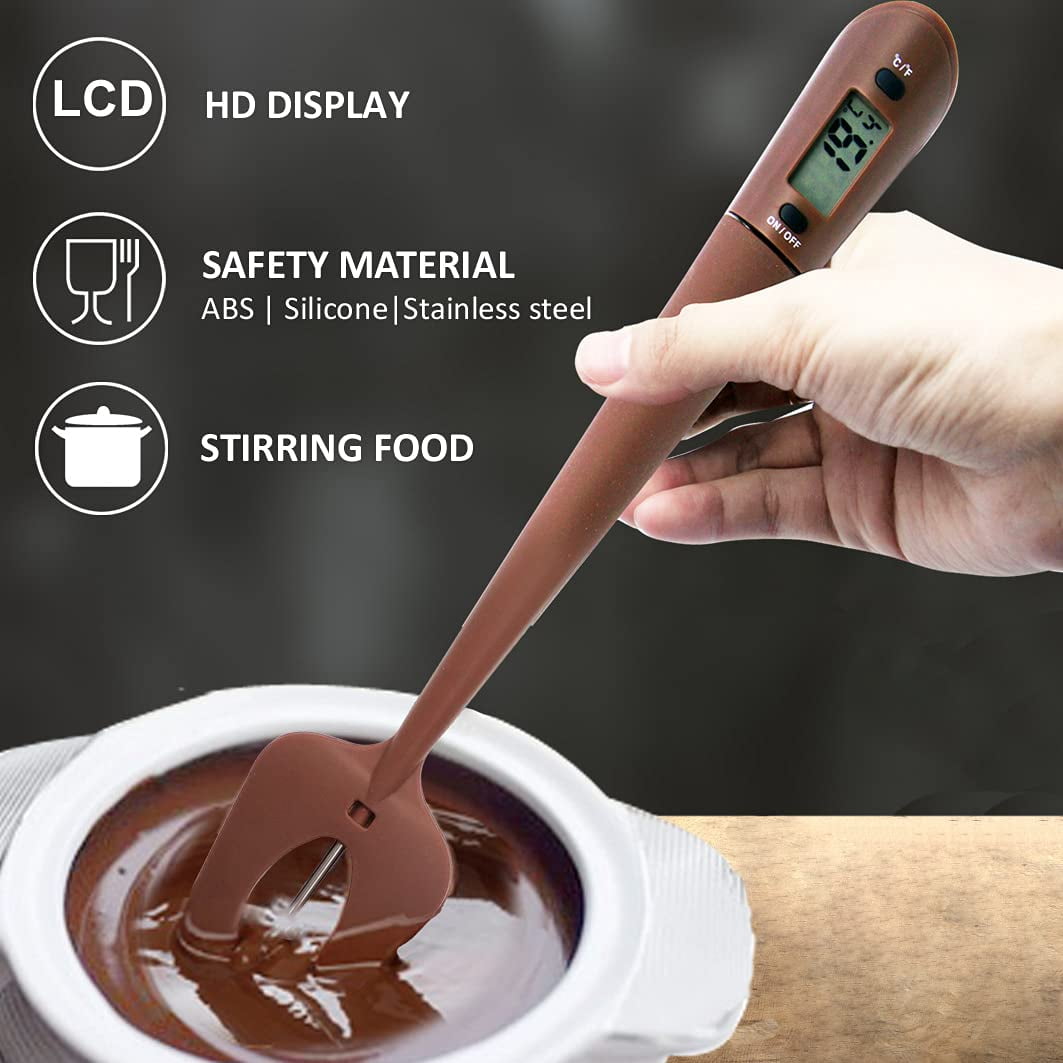Spatula Thermometer, candy, , thermometer, spatula, This spatula  has a built-in digital thermometer for making perfectly cooked chocolate  and candy EVERY time! Get one on :, By Food Network