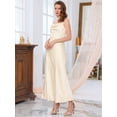 thumbnail image 2 of DARING DIVA Satin Spaghetti Strap Midi Cowl Neck Cocktail Dress S Champagne, 2 of 6