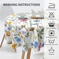 thumbnail image 6 of Round Tablecloth 60 Inch, Spring Flowers Floral Table Cloth for Rustic Farmhouse Kitchen Decor, Wipeable Polyester Fabric Table Cover for Outdoor Holiday Party, 6 of 6