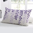 thumbnail image 5 of Purple Ombre Botanical Throw Pillow Covers, Watercolor Pastoral Leaf Farmhouse Soft Breathable Pillow Cases with Invisible Zipper for Sleeping, Body Pillowcases for Couch Bed Sofa Chair 24x36 Inches, 5 of 6