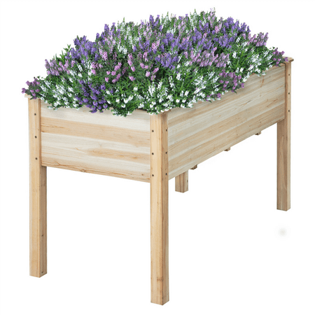 Yaheetech Wooden Raised/Elevated Garden Bed Planter Box Kit for Vegetable/Flower/Herb Outdoor Gardening Natural