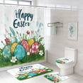 thumbnail image 2 of Easter Clearance! YZEGDCH Easter Shower Curtains Set of 4, Eggs Curtain with Non-Slip Washable Bath Rugs Toilet Lid Cover for Bathroom, 72"x 72" Waterproof Fabric Bath Curtain, 2 of 6