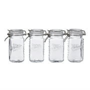Mason Craft and More, 4 Square Glass 17 Ounce Mini Clamp Jar, Set of 4
