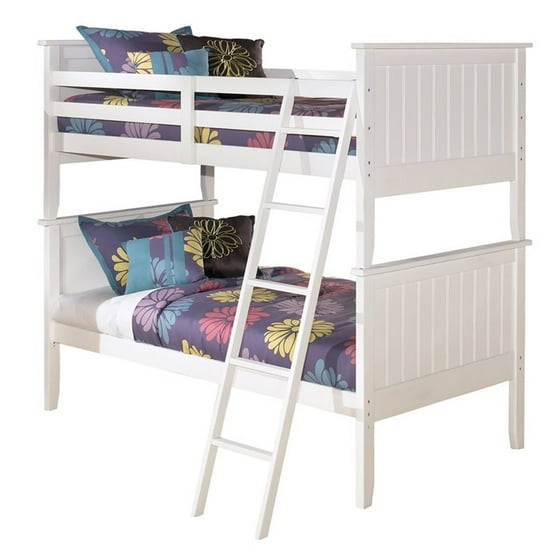 Ashley Lulu Wood Twin Bunk Bed In White Com