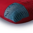 thumbnail image 2 of The HomeCentric Pack of 2 22x22 inch (55x55 cm) Cushion Cover Red Throw Pillows Cover Textured Pintucks Color Blocking Pillowcases Silk Square Pillowcases Solid Cushion Modern Striped - Red Cheer, 2 of 3