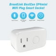 thumbnail image 3 of yeacher Lot de 4 BroadLink SP4mini-US Prise Intelligente avec Commande Vocale, Télécommande via Application, Minuterie, Compatible Alexa et Google Home, 110-240 V, Wi-Fi Activé, 3 of 6