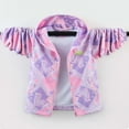 thumbnail image 4 of Gyexs Boys Girls Rain Jacket Cute Heart Print Lightweight Waterproof Hooded Lined Raincoat Windbreakers (Purple, 5-6 Years), 4 of 7