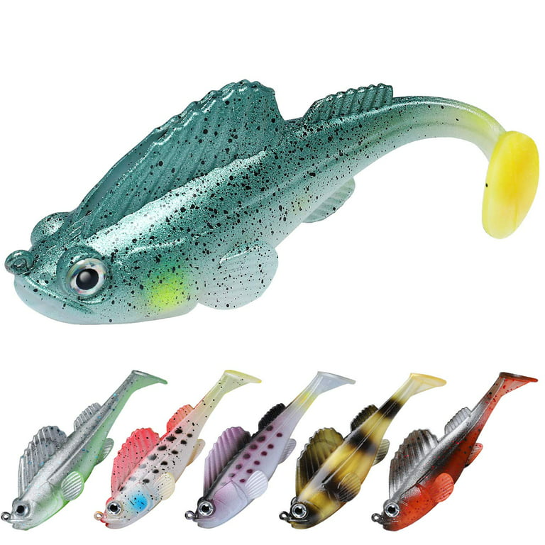 Pre-Rigged Fishing Lures, Premium Shrimp Lure with VMC Hook, Best Bottom  Soft Swimbaits for Bass, Fishing Baits with Spinner, Bass Trout Crappie  Walleye Pike Striper Perch Musky Fishing Jigs 