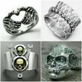thumbnail image 4 of GKNET Heavy Stainless Steel Gothic Punk Biker Rings Fashion Mens Skull Delicate Jewelry Sz 6-13-#11-8, 4 of 9