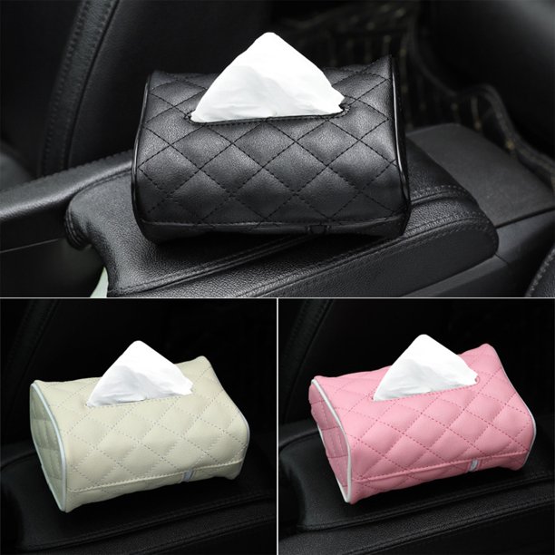 Xihbxyly Oferta Por Tiempo Limitado Caja de Pañuelos para Automóvil Caja de Pañuelos para Automóvil Suministros para Automóvil Caja de Pañuelos Bolsa de Pañuelos de Cuero Accesorios Interiores para A