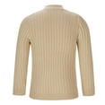 thumbnail image 7 of TFEOQRY Men's Crew Neck Cable Knit Sweater Ribbed Long Sleeve Textured Pattern Casual Pullover Fall Winter Top Khaki-1, 7 of 7