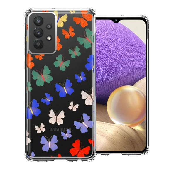 MUNDAZE For Samsung Galaxy A32 Colorful Butterflies Design Double Layer Phone Case Cover