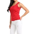 thumbnail image 2 of Doublju Women's Scoop Neck Ribbed Henley Sleeveless Summer Tank Top, 2 of 4