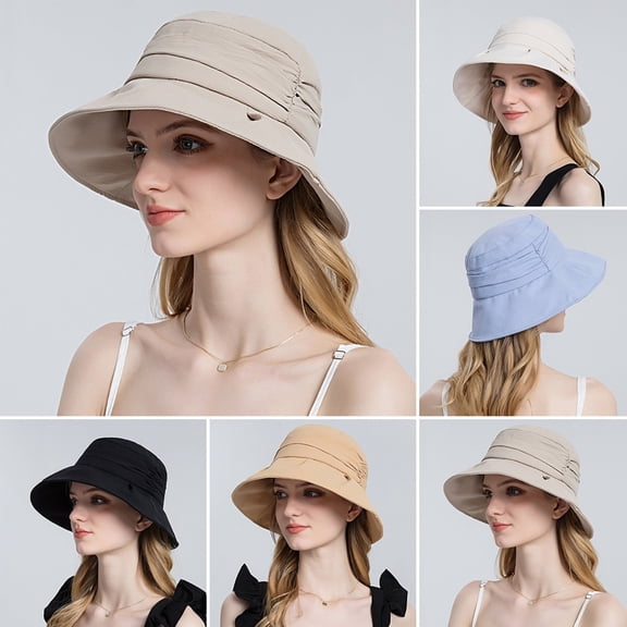 Visland Everyday Cotton Style Bucket Hat Unisex Trendy Lightweight Outdoor Hot Fun Summer Beach Vacation Getaway Headwear