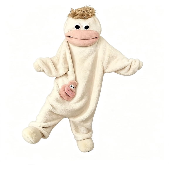 HaCpiu Big Mouth Monster Onesie Fun with Shoes, Mini Froggie Pajamas Funny Goofy Onesies Character Jumpsuit, Cozy Hooded Fleece Sleepwear Loungewear Theme Party Holiday Halloween Outfit