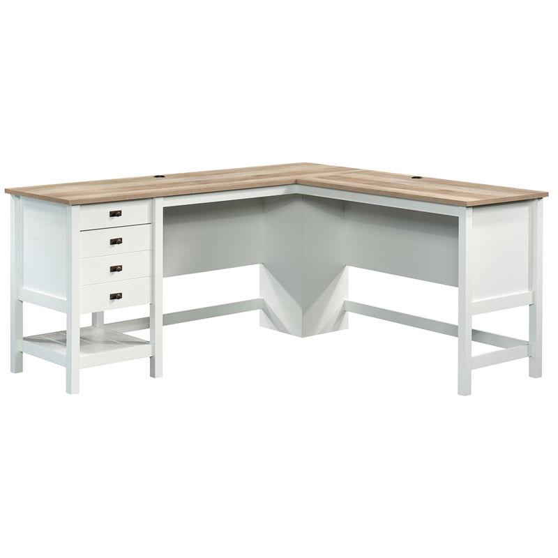 Sauder Cottage Road Engineered Wood LShaped Home Office Desk in Soft