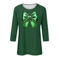 thumbnail image 5 of Xuyuer St. Patrick's Day Womens 3/4 Sleeve Crew Neck Spring T-Shirts Merry and Bright Casual Pullover Graphic Tee Tops Cute Tunic Tops Basic Tees Blouses Business Work Tee Top, 5 of 5