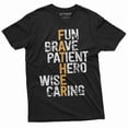 thumbnail image 3 of Men's Father definition T-shirt Father's day Brave Patient hero wise caring dad daddy gift ideas (XX-Large Grey), 3 of 7