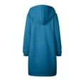 thumbnail image 5 of Fgnfyis Women Autumn Winter Casual Long Zip Up Hooded Jacket with Drawstring and Pockets Solid Color Coat Blue S, 5 of 5