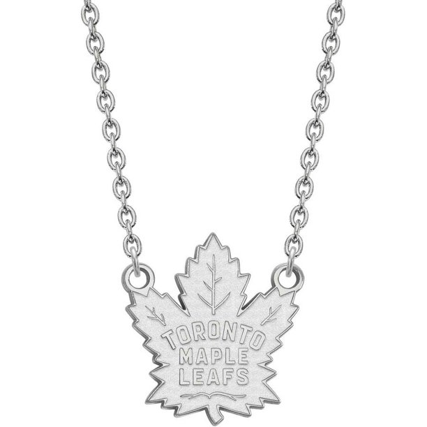 Logoart 14 Karat White Gold Nhl Toronto Maple Leafs Large Pendant With Necklace Com - Toronto Maple Leafs Gold Pendant