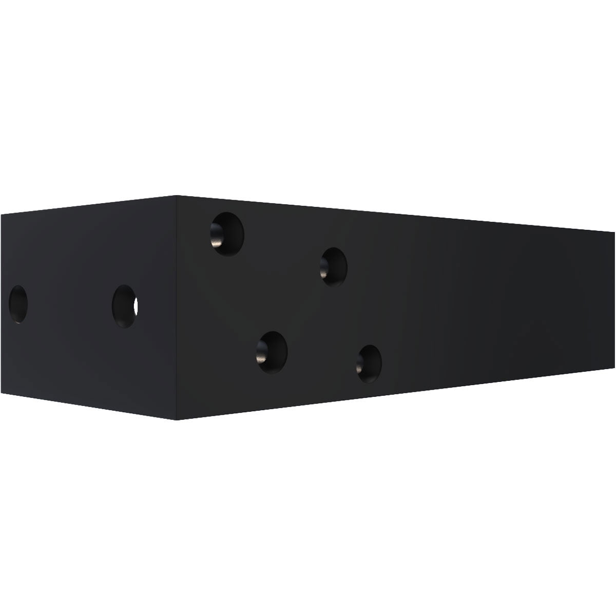 Ekena Millwork 2 1/2"W x 10"D x 4"H Hidden Support Steel Heavy Duty Bracket w/ Back Plate, Powder Coated Black
