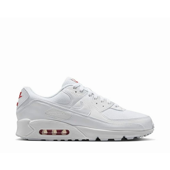 Men's Nike Air Max 90 White/White-LT Crimson (DM0029 118) - 10