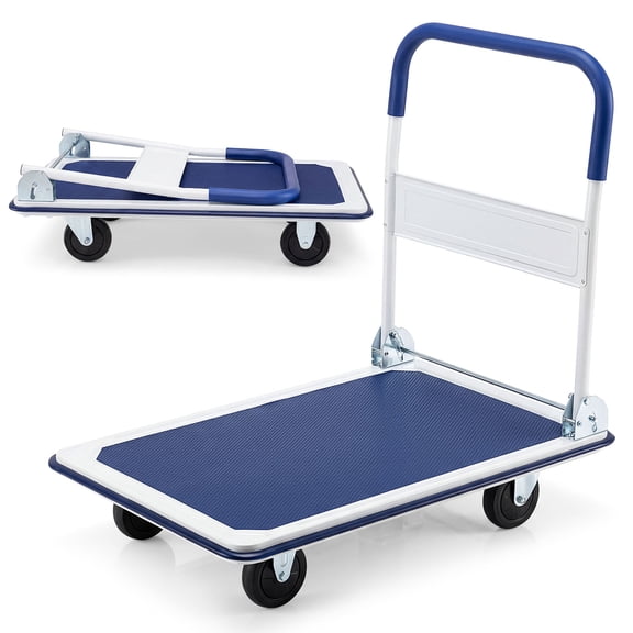 Costway 660lbs Platform Cart Dolly Folding Foldable Moving Warehouse Push Hand Truck