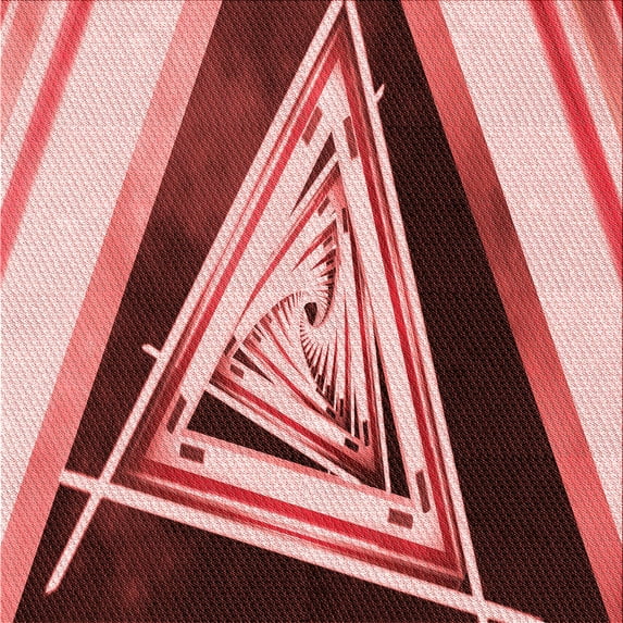 Ahgly Company Indoor Square Patterned Cranberry Red Area Rugs, 5' Square