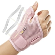 BraceUP Thumb Spica Brace with Dual Splints and Wrist Support, Left or Right Hand Pink