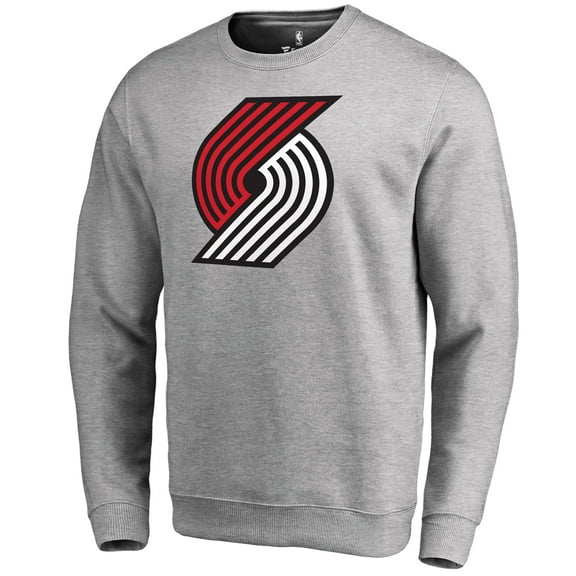 Men's Heathered Gray Portland Trail Blazers Primary Logo Sweatshirt