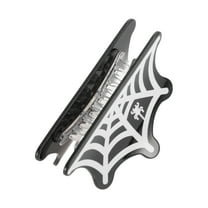 Unique Bargains 1 Pc  Spider Web Style Hair Clips Hairdo Clip for Girls Black White