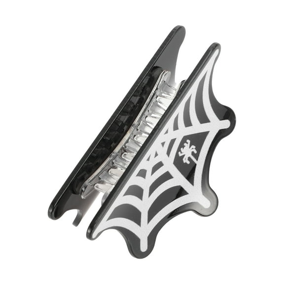 Unique Bargains 1 Pc  Spider Web Style Hair Clips Hairdo Clip for Girls Black White