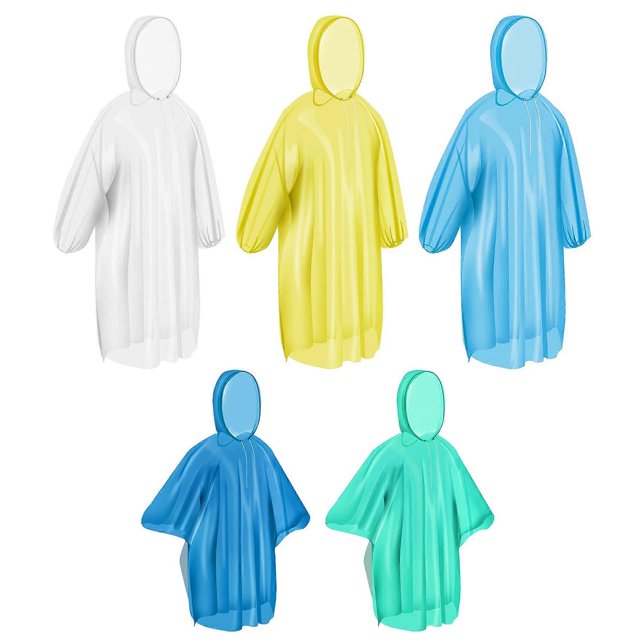 Ponchos Family Pack,Rain Poncho for Adults Kids or Reusable Ponch Rain Ponchos with Draws