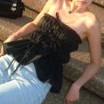 thumbnail image 3 of Gupgi Women Ruched Tube Tops Summer Fashion Sleeveless Off Shoulder Solid Color Tie Up Vest, 3 of 8