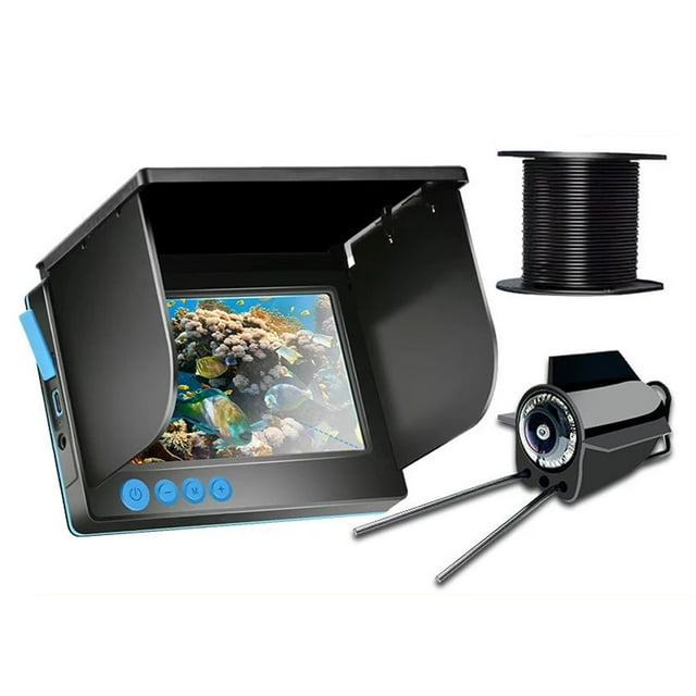 Caméra de Pêche sur Glace HD 4.3/5 Pouces Étanche 12 Pcs Lumières Infrarouges avec Vue Grand 220° pour Lac de Glace Mer Bateau Pêche, Facile à Utiliser