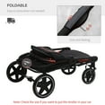 thumbnail image 5 of One-Click Foldable Doggy Stroller For Medium Large Dogs, Pet Stroller With Storage, Smooth Ride With Shock Absorption, Mesh Window, Safety Leash, Big Dog Walking Stroller, Red, 5 of 8