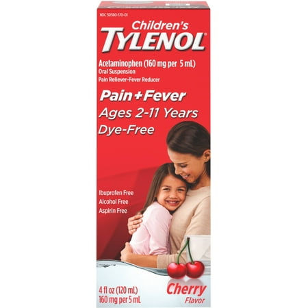 TYLENOL Children's Pain & Fever Liquid, Cherry Flavor 4 oz (Pack of 6)