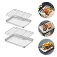 thumbnail image 2 of LEXSOMEO 2 Sets Baking Sheet with Cooling Rack Stainless Steel Cookie Pan for Bread Meat Cooking, 2 of 5