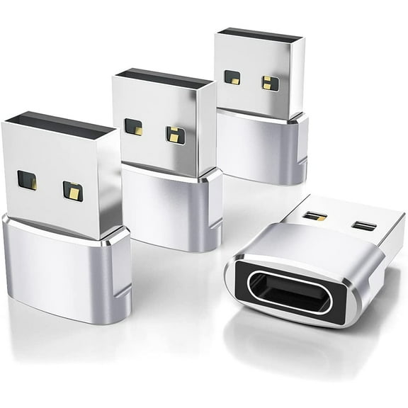 Xameyia 4-Pack USB C Female to USB Male Adapter for Most Device,Silver