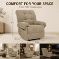 thumbnail image 6 of UHOMEPRO Recliner Chair for Adults, Manual Recliner with Side Lever and Padded Footrest, Overstuffed Fabric Armchair with Side Pockets for Living Room, Reading and Small Spaces, Camel, 6 of 10