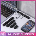 thumbnail image 2 of Silicone Winder Wire Organizer Universal For Mouse Keyboard Headphone Wire Cable Winder Multifunctional Phone Accessories white 3Clips, 2 of 6