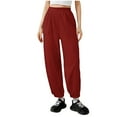 thumbnail image 3 of BXINGOHAI Sweatpants Women Baggy Joggers Workout Loose Lounge Lightweight Comfy Sweat High Waisted Athletic Pants Wine XL, 3 of 7