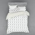 thumbnail image 2 of Black and White Duvet Cover Set, Thunderbolts Zig Zag Pattern Electric Charge Simple Illustration, Bedding Set with Shams and Fitted Sheet, 3 Sizes, by Ambesonne, 2 of 3